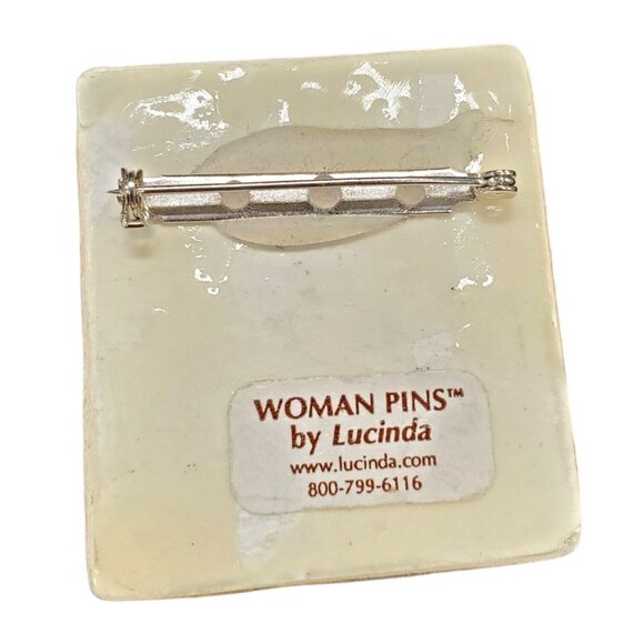 Vtg Woman Pins By Lucinda Brooch Resin Pastels - Picture 9 of 10